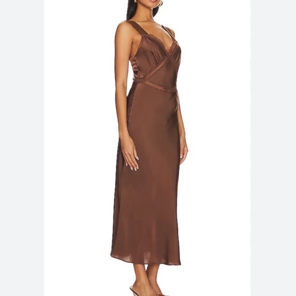 Emory Laced slip dress in Chocolate Bardot New without tags - Picture 3 of 8